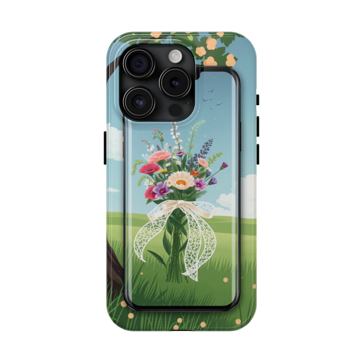 Bridesmaid floral phone case — Printify mockup